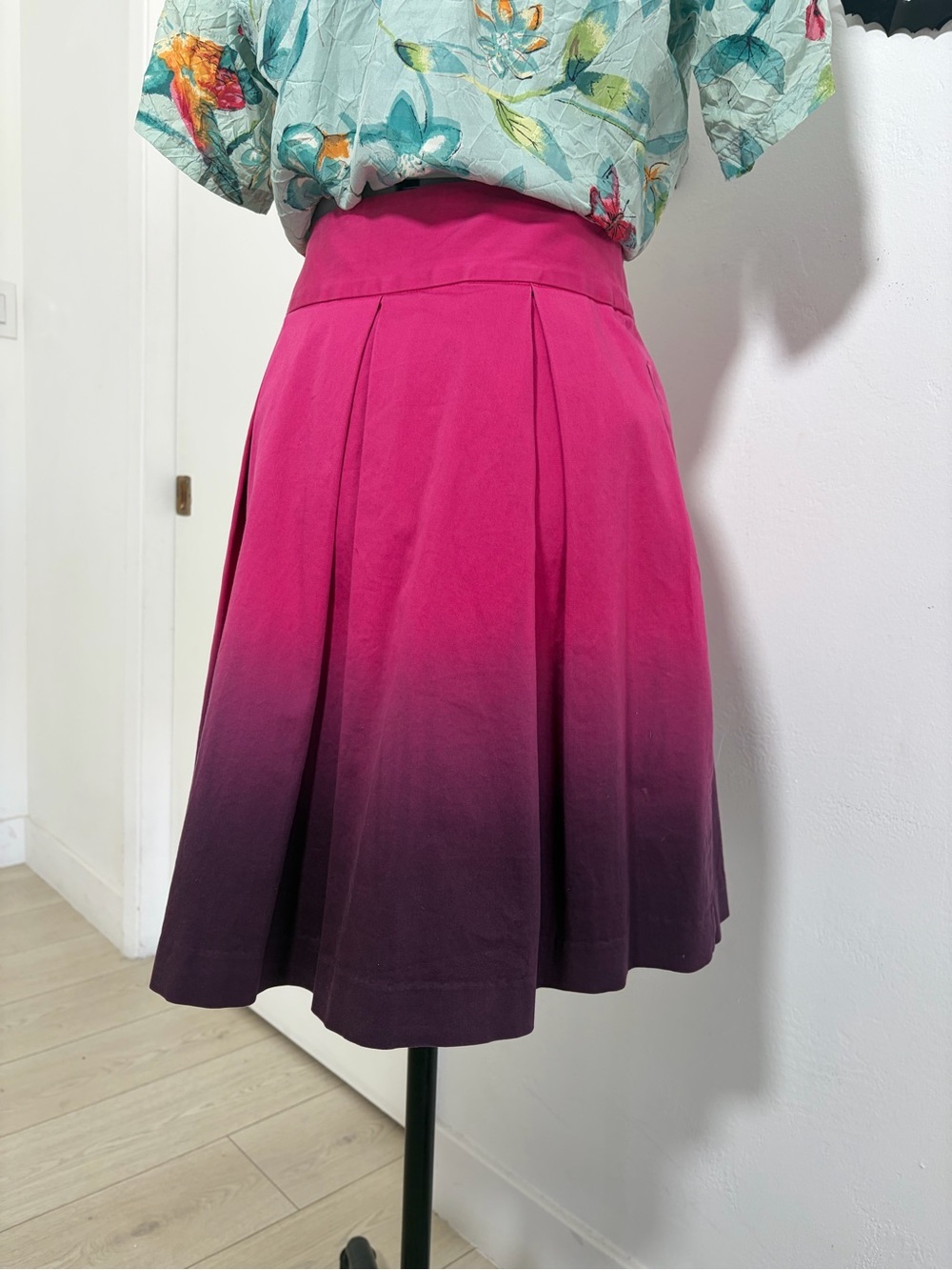 Express Ombre Cotton Hot Pink to Plum Circle Skirt